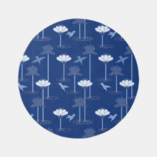 Hummingbird Waterfall Blue Outdoor Rug