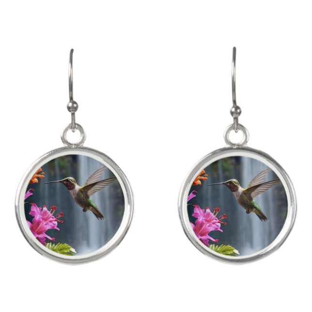 Hummingbird Waterfall Park,  Earrings (Front)