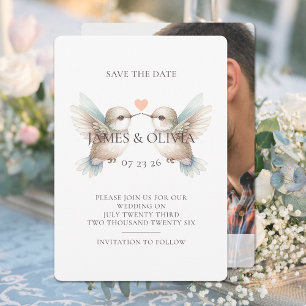 Hummingbird Wedding Add Photo Save The Date