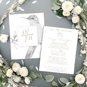 Hummingbird Wedding Details Enclosure Cards