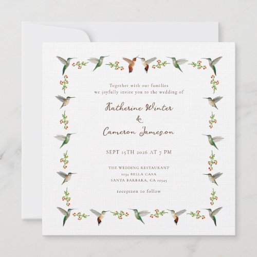 Hummingbird Wedding Invitation