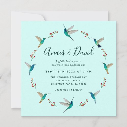 Hummingbird Wedding Invitation