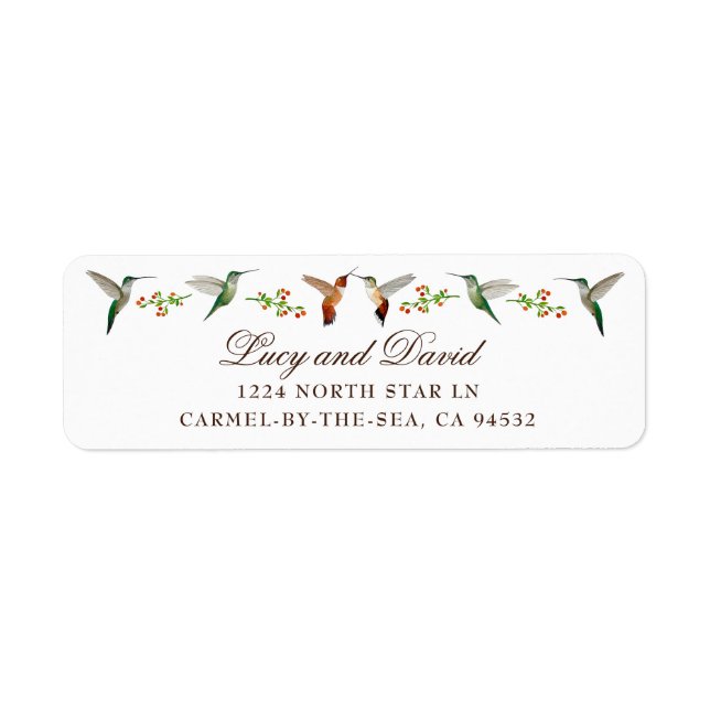Hummingbird Wedding Label (Front)