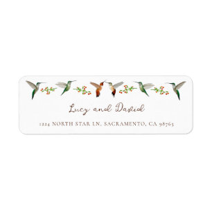 Hummingbird Wedding Label