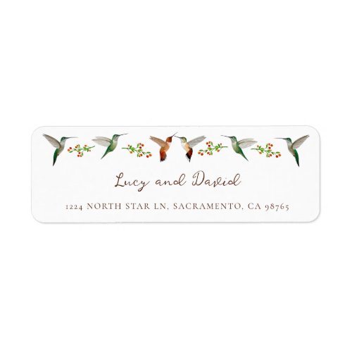 Hummingbird Wedding Label
