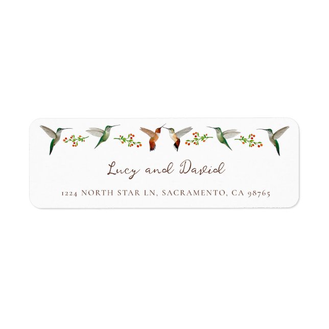 Hummingbird Wedding Label (Front)