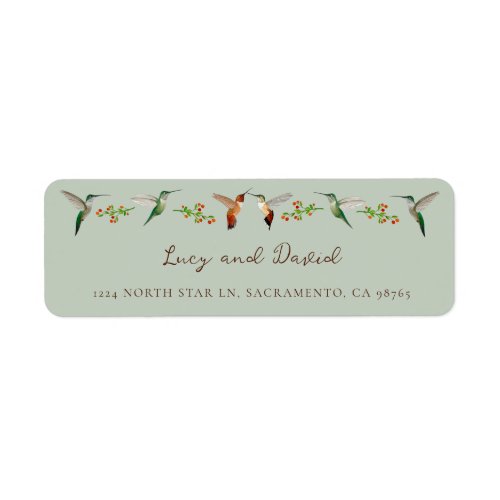 Hummingbird Wedding Label
