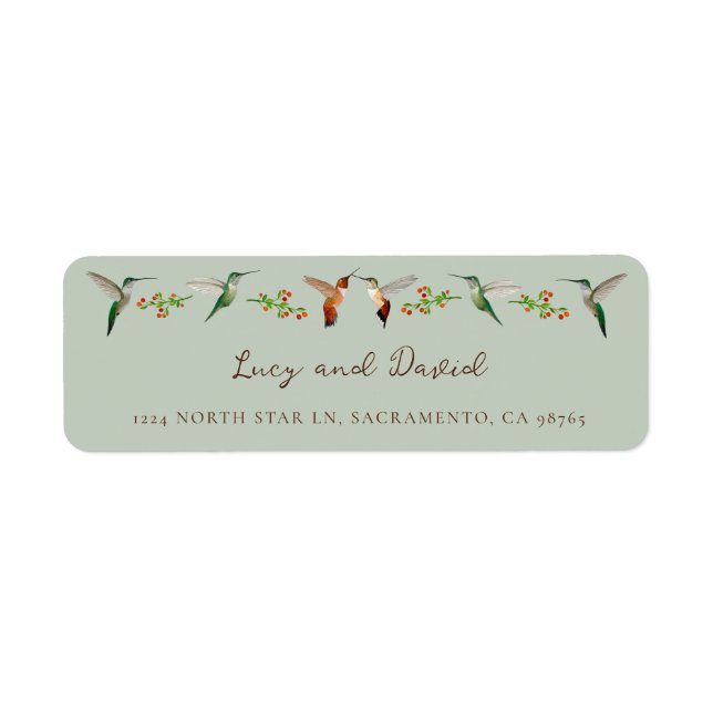 Hummingbird Wedding Label (Front)