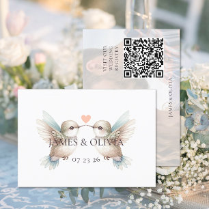 Hummingbird Wedding Photo QR Code Enclosure Card