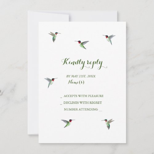 Hummingbird Wedding RSVP Invitation