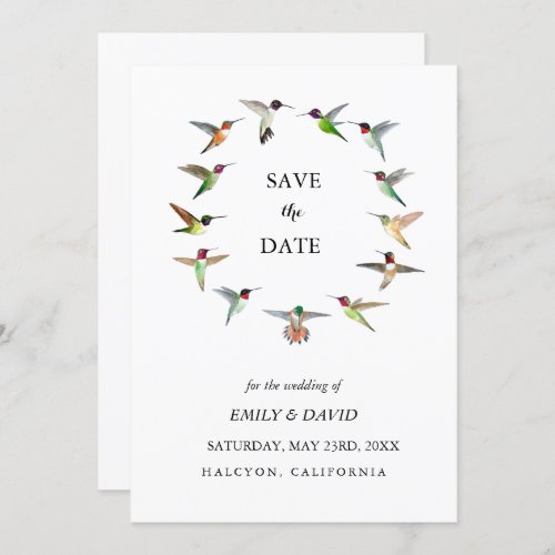 Hummingbird Wedding Save the Date Announcement