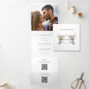 Hummingbird Wedding Trifold Add Photo Invitation