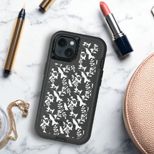 Hummingbird White Damask Pattern iPhone 13 Case