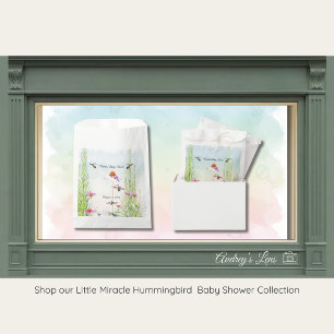 Hummingbird & Wildflower Baby Shower Favor Bag