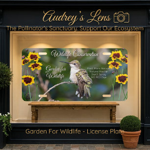 Hummingbird & Wildflower "Plant Natives" License Plate
