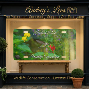 Hummingbird & Wildflower "Plant Natives"  License Plate