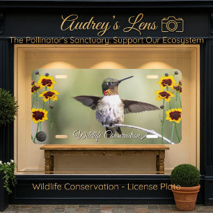 Hummingbird & Wildflower "Plant Natives" License Plate