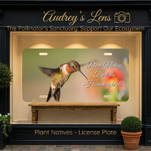 Hummingbird & Wildflower "Plant Natives" License Plate