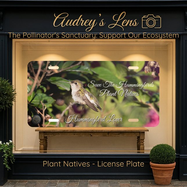 Hummingbird & Wildflower "Plant Natives"  License Plate (Creator Uploaded)