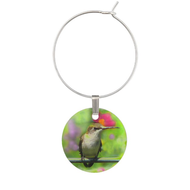 Hummingbird Wine Charm