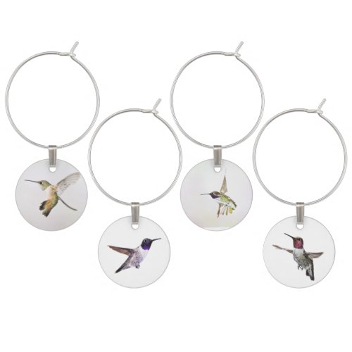 Hummingbird Wine Charms