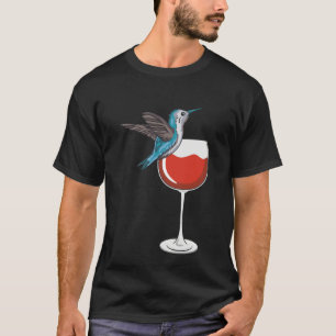 Hummingbird Wine Drinking Birdwatching T-Shirt