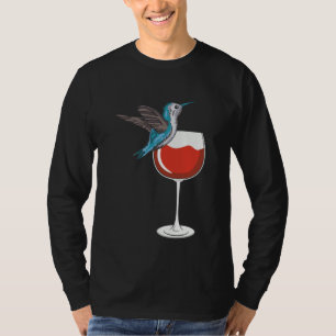 Hummingbird Wine Drinking Birdwatching T-Shirt