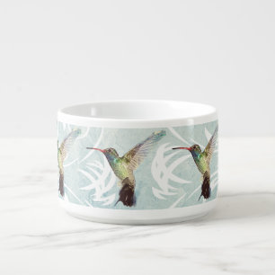 Hummingbird with Flourish Background Bowl