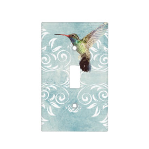 Hummingbird with Flourish Background Light Switch Cover