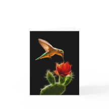 “Hummingbird with Flower” all occasion card