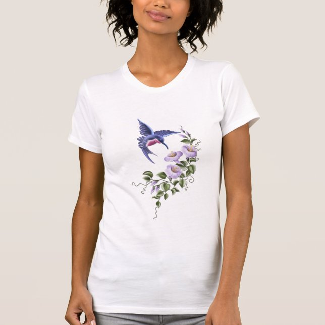 Hummingbird with Flowers 2 Tee (Front)