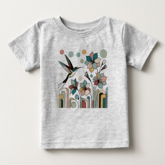 Hummingbird with flowers baby T-Shirt (Front)