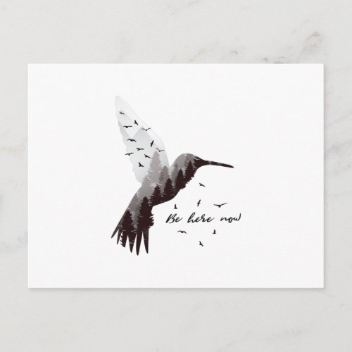 Hummingbird with Forest Postcard