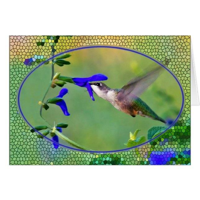Hummingbird with Stained Glass Cards (Front Horizontal)