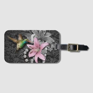 Hummingbird with Tiger Lillies  luggage tag