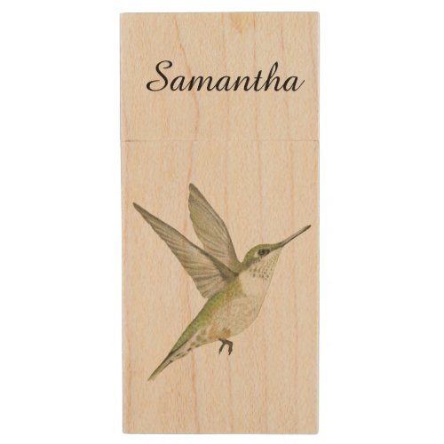 Hummingbird Wood Flash Drive