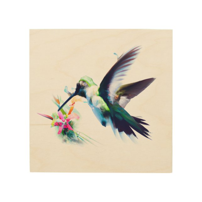 Hummingbird   wood wall art (Front)