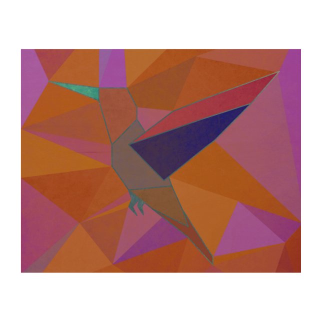 Hummingbird Wood Wall Art (Front)