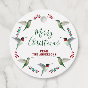 Hummingbird Wreath Favor Tags
