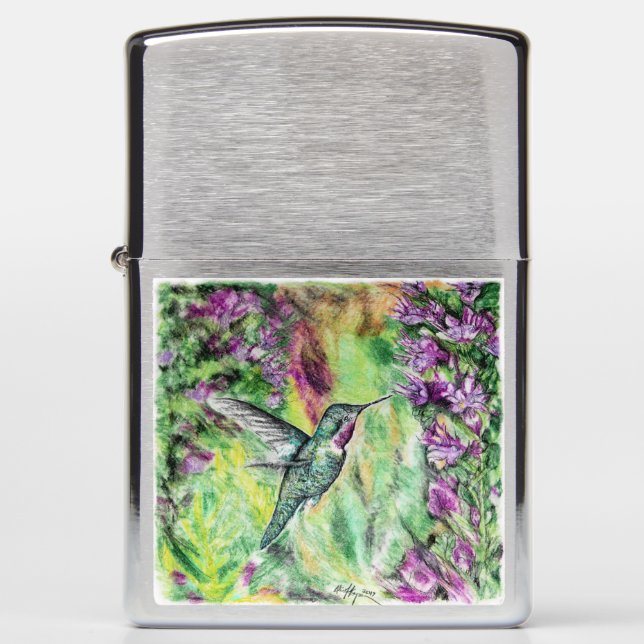 Hummingbird Zippo Lighter (Front)