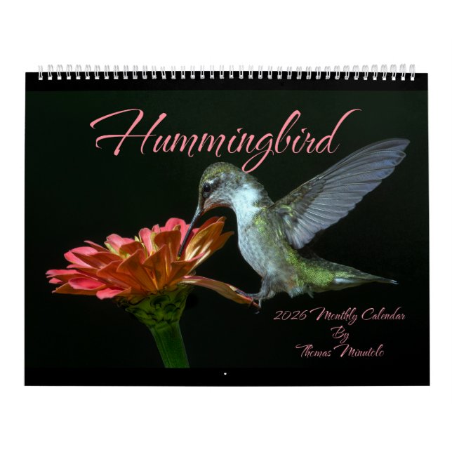 Hummingbirds 2026 Monthly Calendar By Tom Minutolo (Cover)