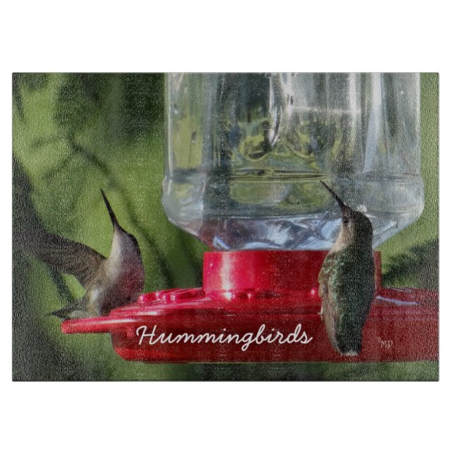 Hummingbirds 9508 Glass Cutting Board-customize Board (Front)