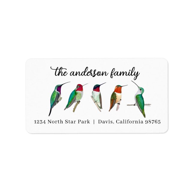 Hummingbirds Address Label (Front)