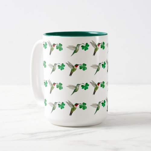 Hummingbirds and Clover  Two_Tone Coffee Mug