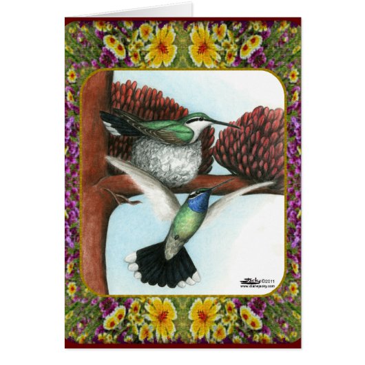 Hummingbirds and Flowers #3 (Front)