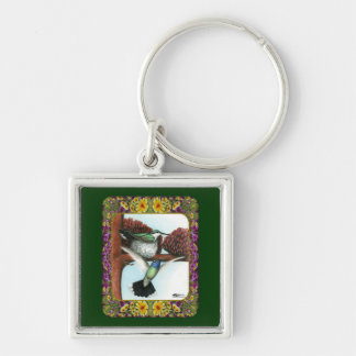 Hummingbirds and Flowers #3 Keychain
