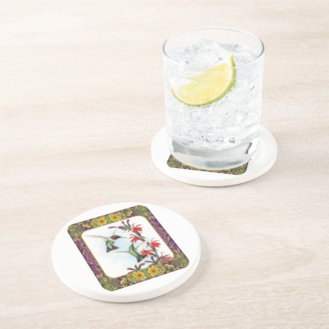 Hummingbirds and Flowers #5 Coaster (Side)