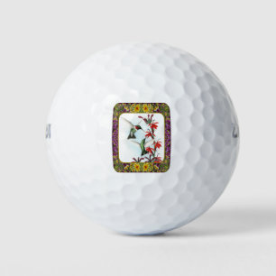 Hummingbirds and Flowers #5 Golf Balls