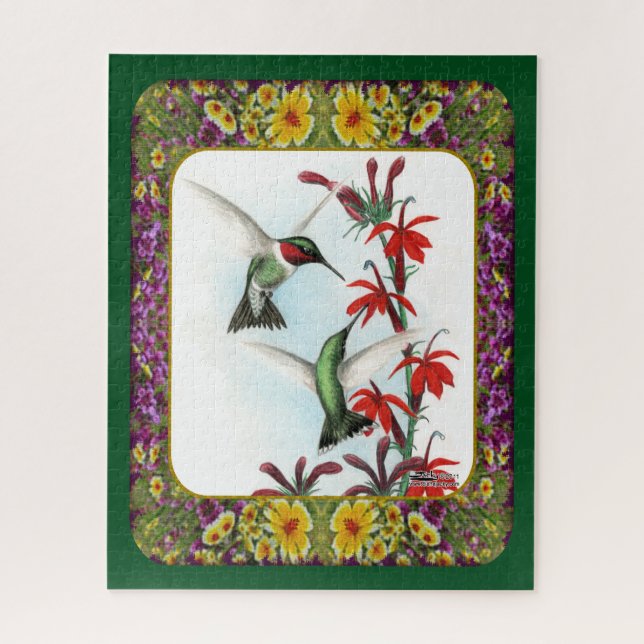 Hummingbirds and Flowers #5 Jigsaw Puzzle (Vertical)