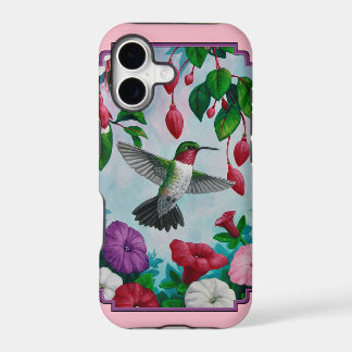 Hummingbirds and Flowers Pink iPhone 17 Case